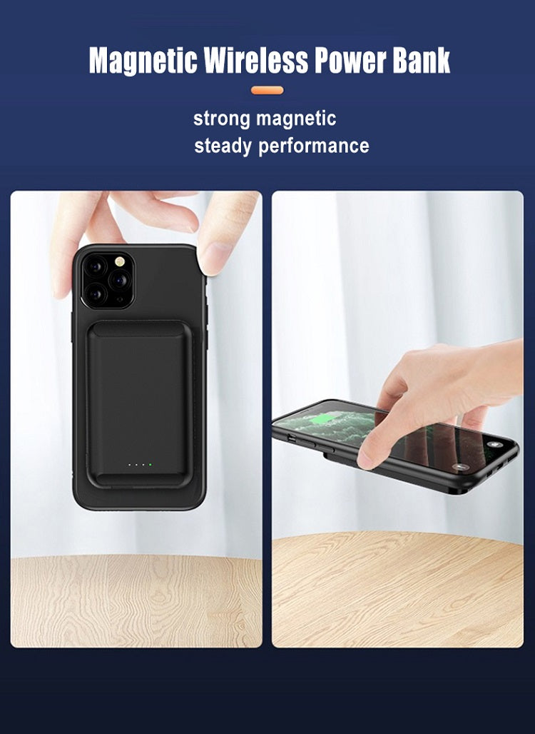 Navy Iphone magsafe power bank battery pack wireless charging 5000mah