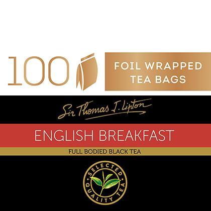 Lipton 100 Tea Bags Enveloped English Breakfast