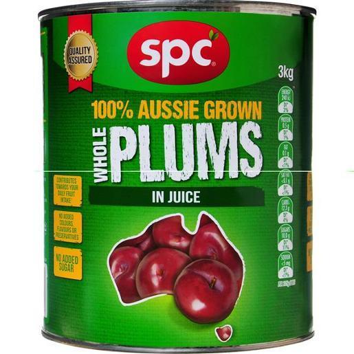 3 X Spc Plums Whole In Juice 3Kg