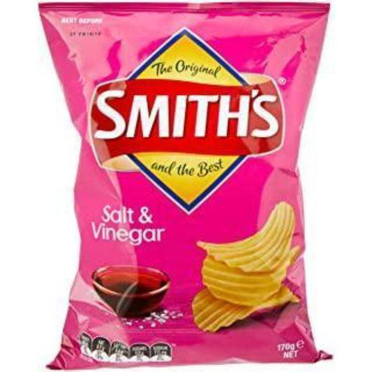 SmithS Potato Chips Salt & Vinegar Crinkle 12 X 170G Bulk Pack