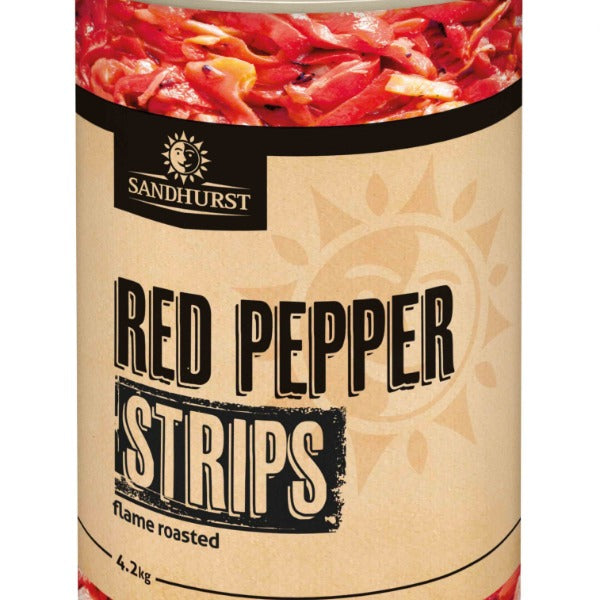 3 X Peppers Red Roasted Strips 4.2Kg