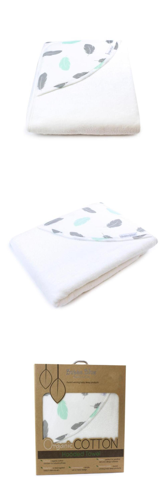 Bubba Blue Feathers Organic Cotton Hooded Towel 104871