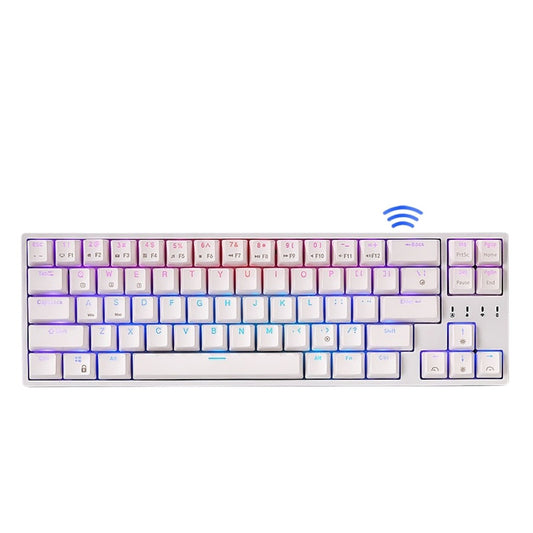 Royal Kludge RK871 (RK68 PLUS) Wired Tri Mode Bluetooth RGB Hot Swappable Mechanical Keyboard White (Brown Switch)