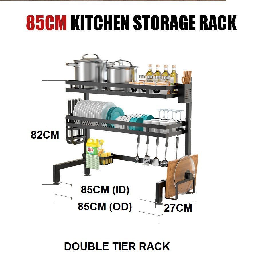 Single Tier Over Sink Dish Drying Rack Kitchen Drainer Storage Holder Bowl Organiser