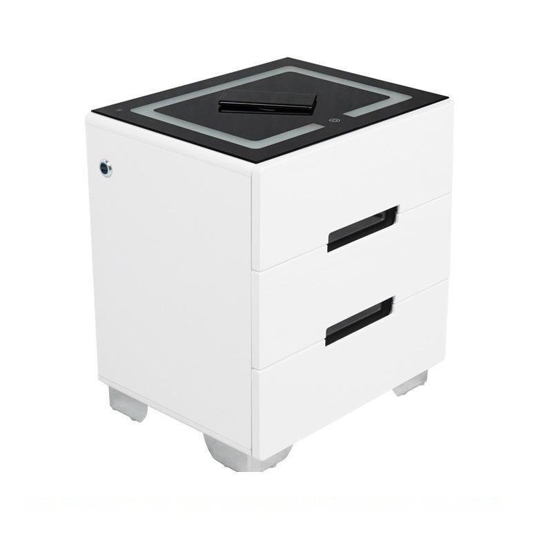 Smart Bedside Tables Side 3 Drawers Wireless Charging USB Left Hand Nightstand LED Light AU