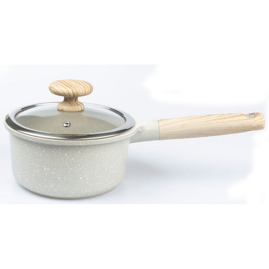 1.5 Quart Sauce Pan with Glass Lid, Soup Pot Nonstick Saucepan Ceramic Coat