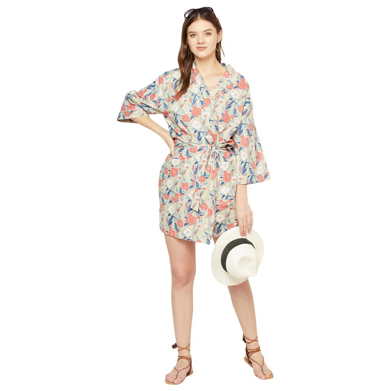 Kimono Cotton Kimono Bathrobe Frida Valentines Day GiftBird Bathrobe Turkish Bathrobe Cardigan Nightwear Dressing Gown Beach Bikini Summer SCK16