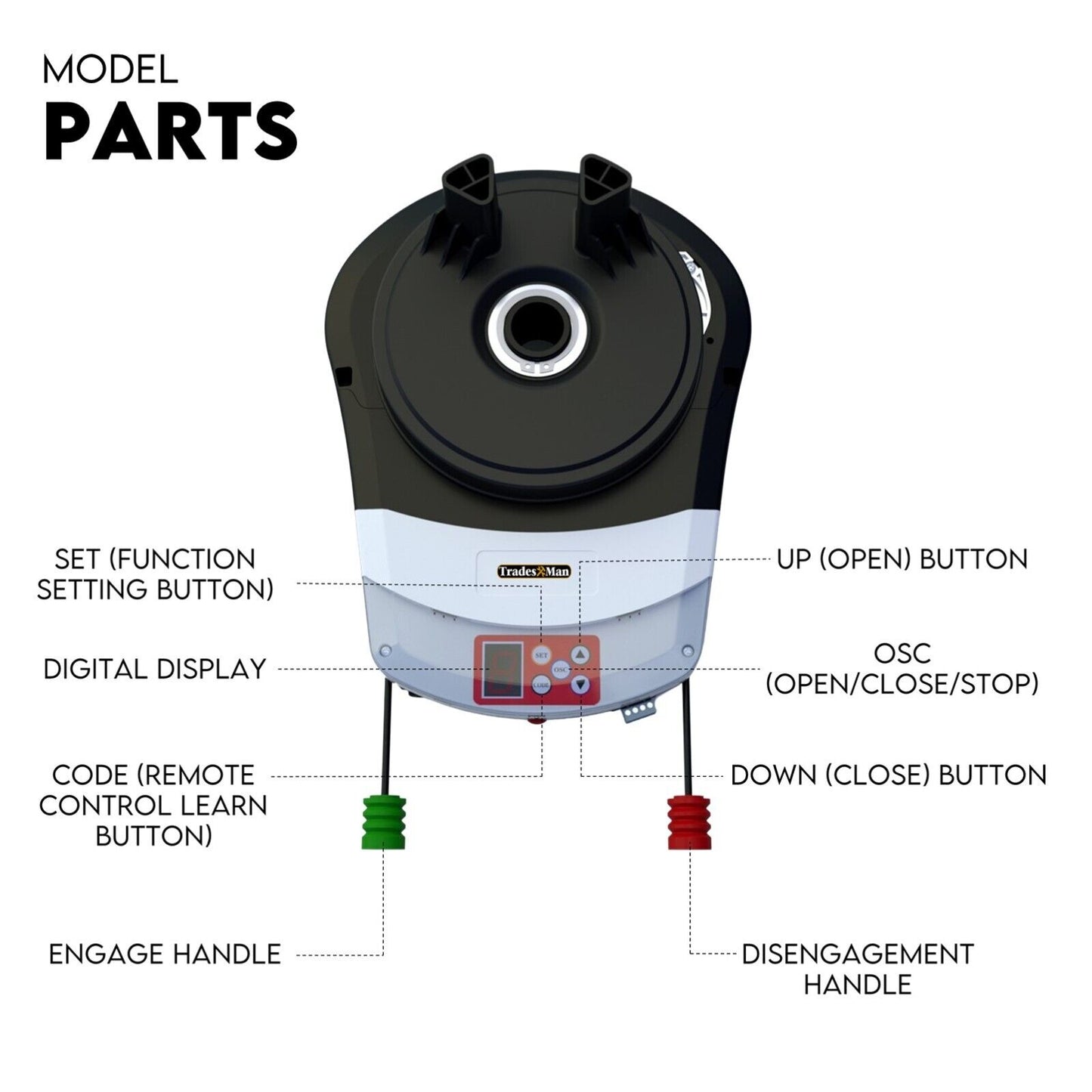 Automatic Roller Door Opener Garage Powerful 1200N Motor Garage 22m² Rolling AU