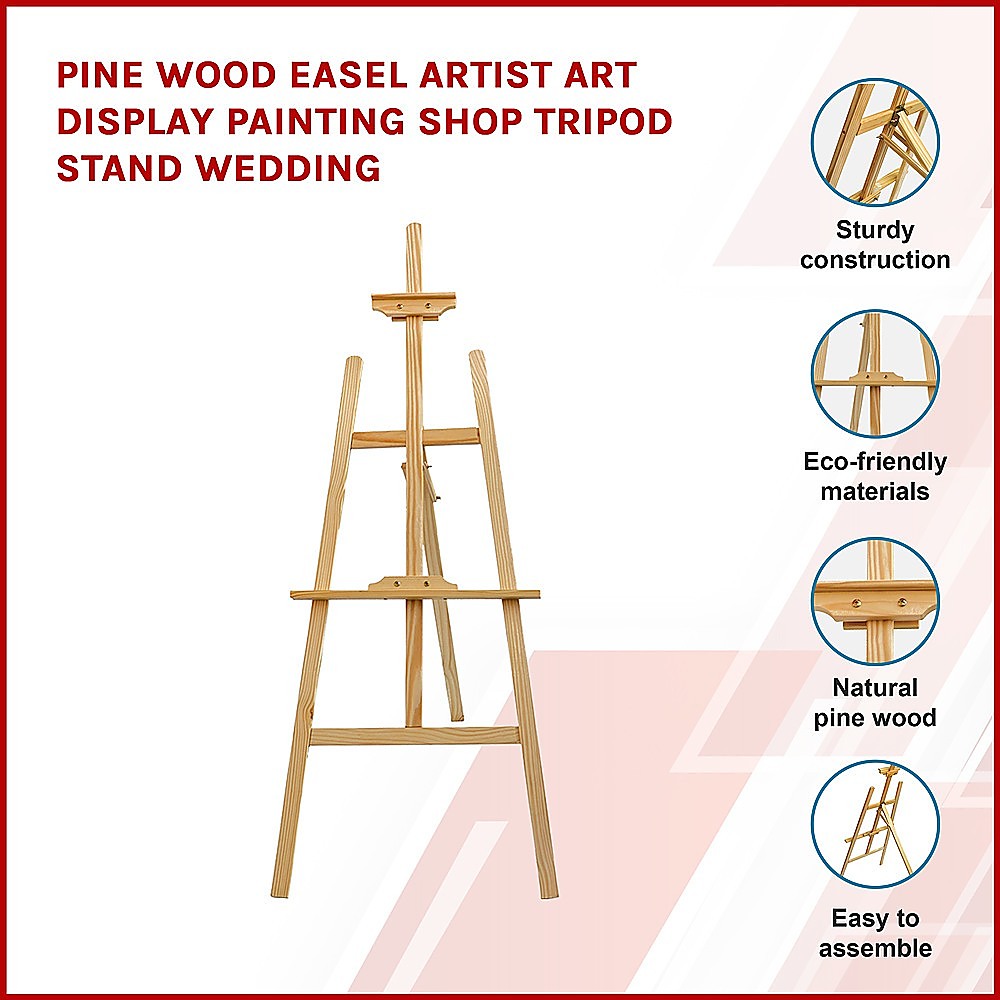 Pine Wood Easel Artist Art Display Painting Shop Tripod Stand Wedding
