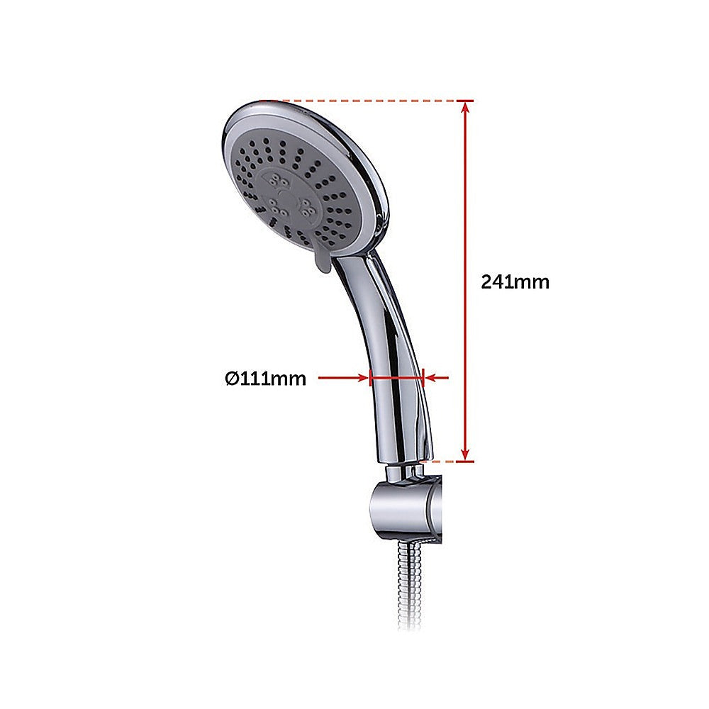WELS 8" Rain Shower Head Set Rounded Dual Heads Faucet High Pressure Hand Held
