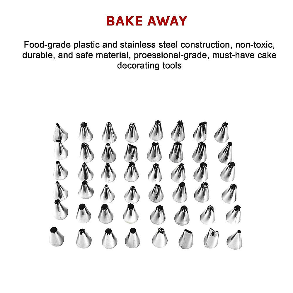 164Pcs Cake Decorating Kit Turntable Rotating Baking Flower Icing Piping Nozzles