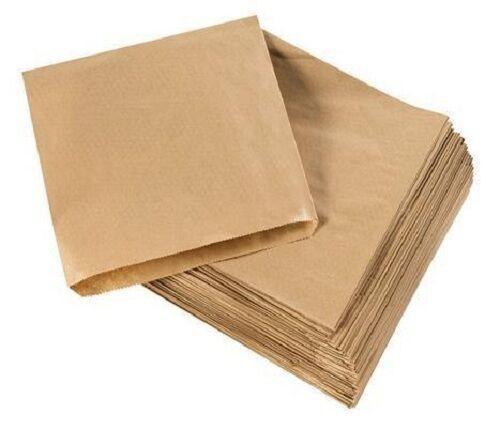 500 Castaway Paper Bags No. 4 Flat 235 X 265Mm Brown 4Lb