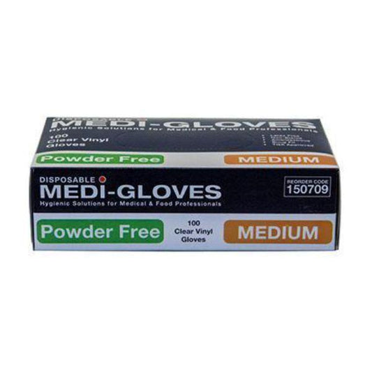 100 Workplace Gloves Vinyl Clear Medium Powder Free