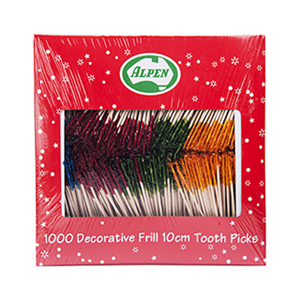 10 X 1000 Toothpicks Frilled 10Cm Club (10000)