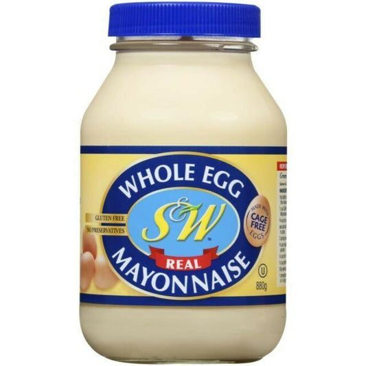 6 X S&W Real Whole Egg Mayonnaise Cage Free 880G