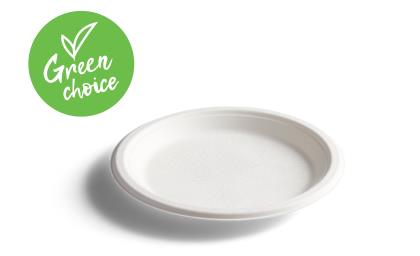 500 Plates Plastic 225Mm 9 Inch Biodegradable White