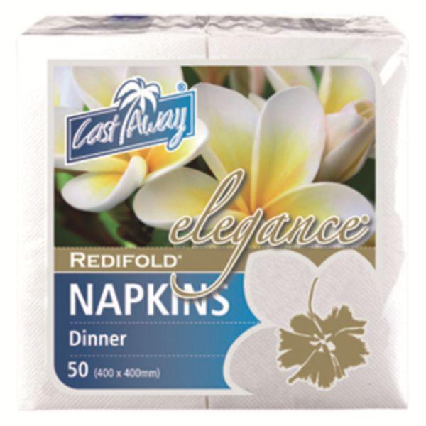 50 Napkins Dinner Elegance White Redifold