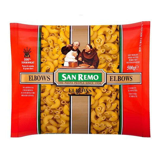 12 X San Remo Pasta Elbows 500G