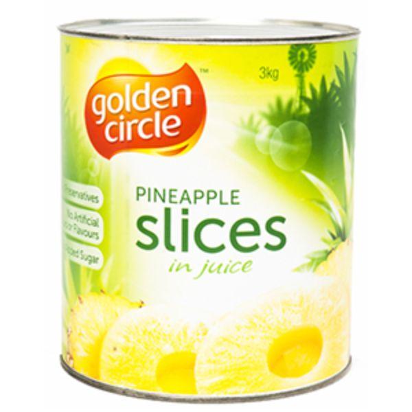 3 X  Pineapple Sliced In Juice 3Kg