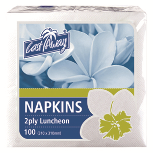 100 Napkins 2 Ply Lunch White