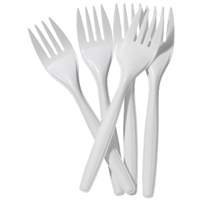 100 Plastic Forks White