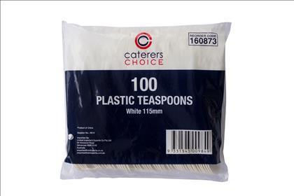 Plastic 100 Teaspoons White