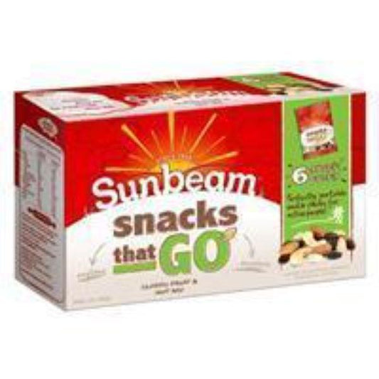 4 X Sunbeam Fruit & Nut Mix Classic Snacks That Go 6 X 40G