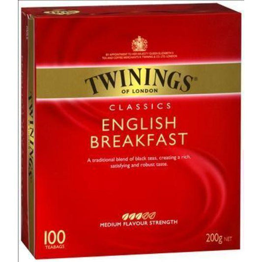 6 X 100 Twinings Tea Bags English Breakfast (600)