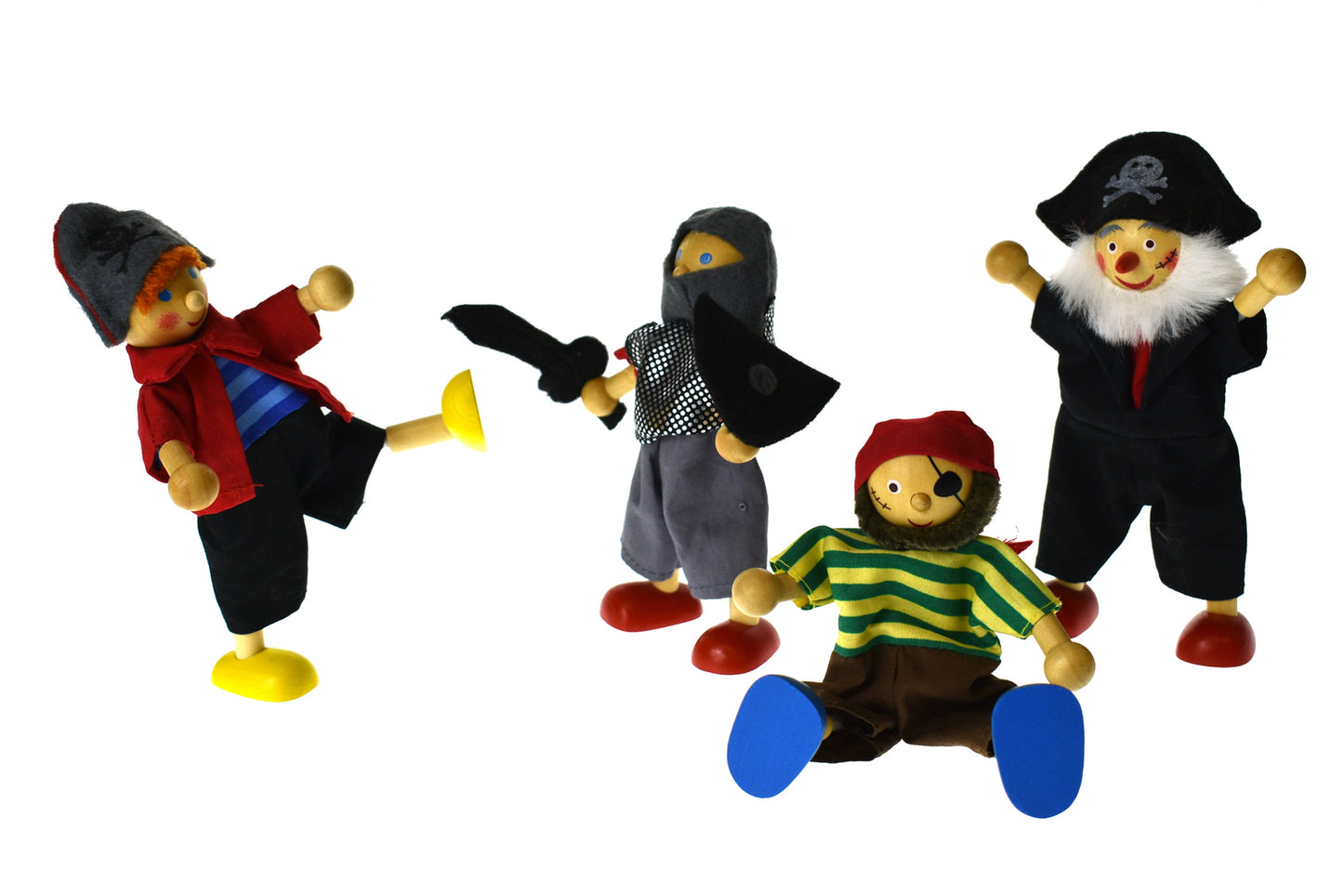 PRICE FOR 4 ASSORTED PIRATE FLEXI DOLL